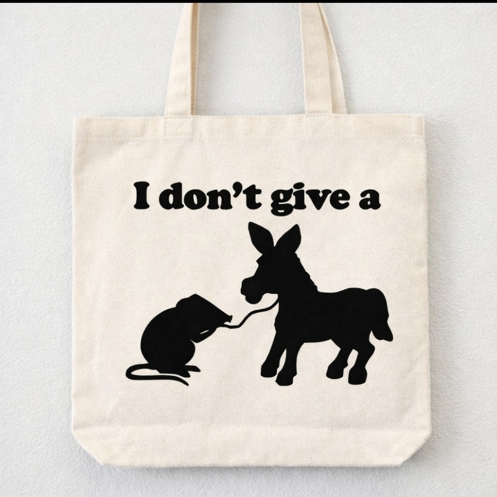 I Don’t Give a Rat’s Ass Funny Custom Canvas Tote Bag